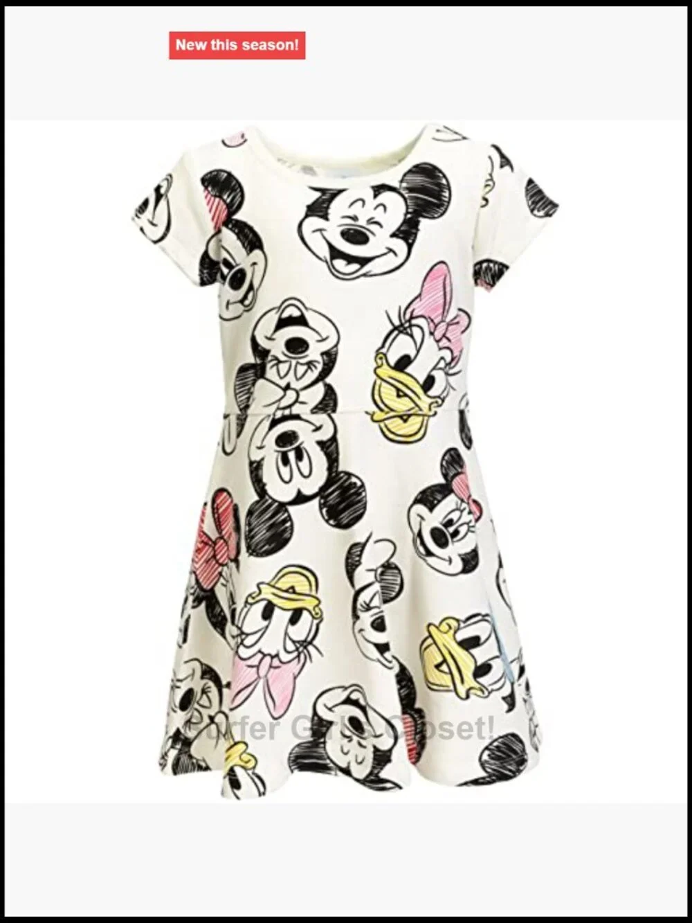 Girls Skater Dress & Scrunchie Set - Cotton Blend - Short Sleeve